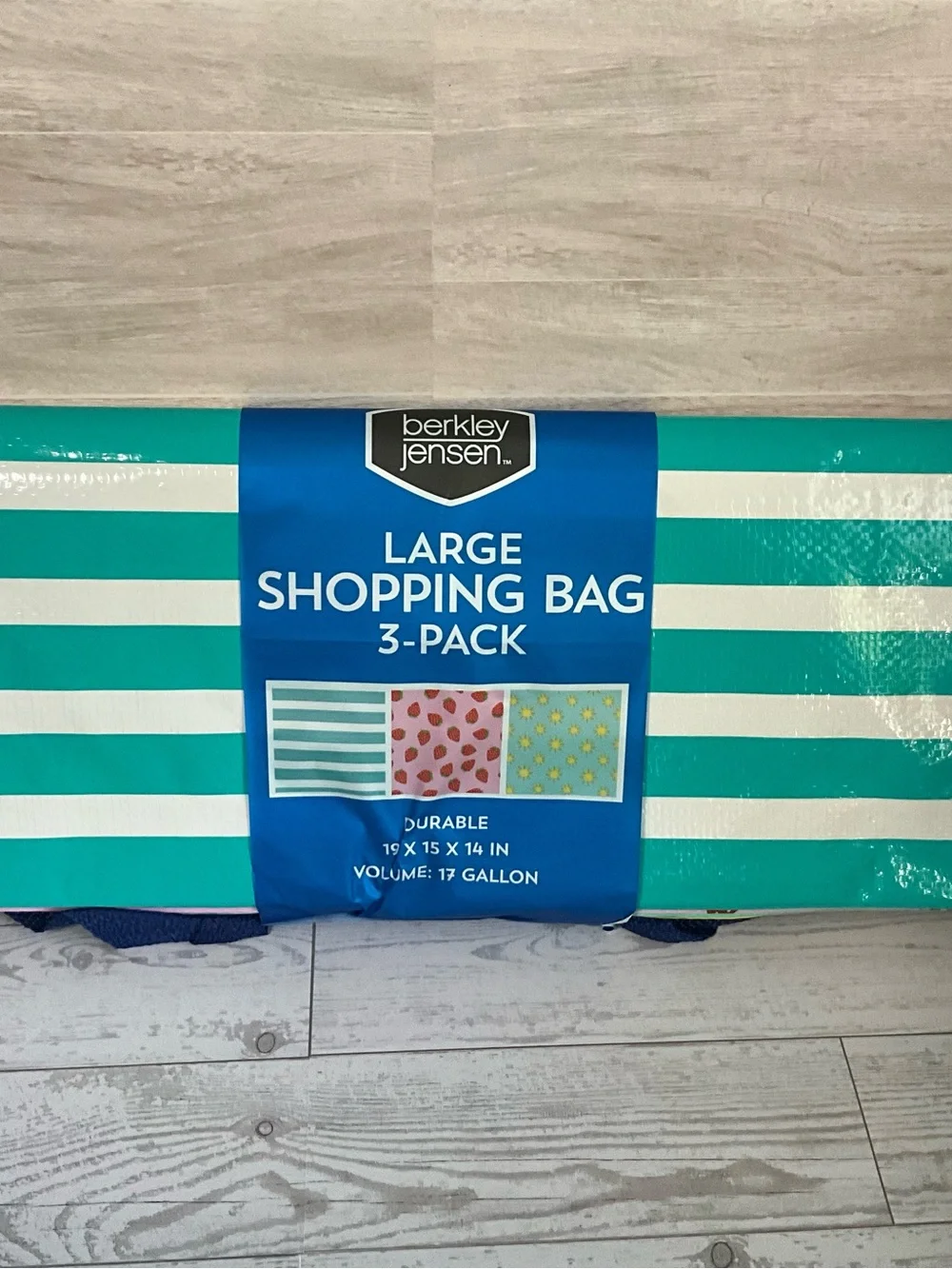 Berkley Jensen large Shopping Bag - 3 Pack new